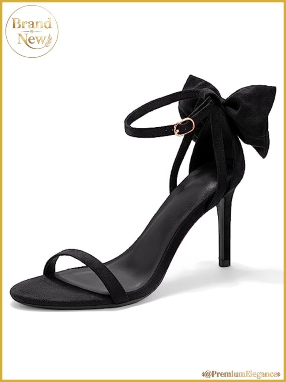 Womens Ankle Strap High Heels Open Toe Stiletto Bow Tie Knot Heeled Sandals